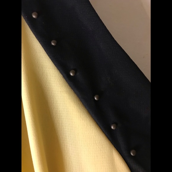 Johnathan Martin Size 6 Yellow & Black Midi Dress - Picture 6 of 13